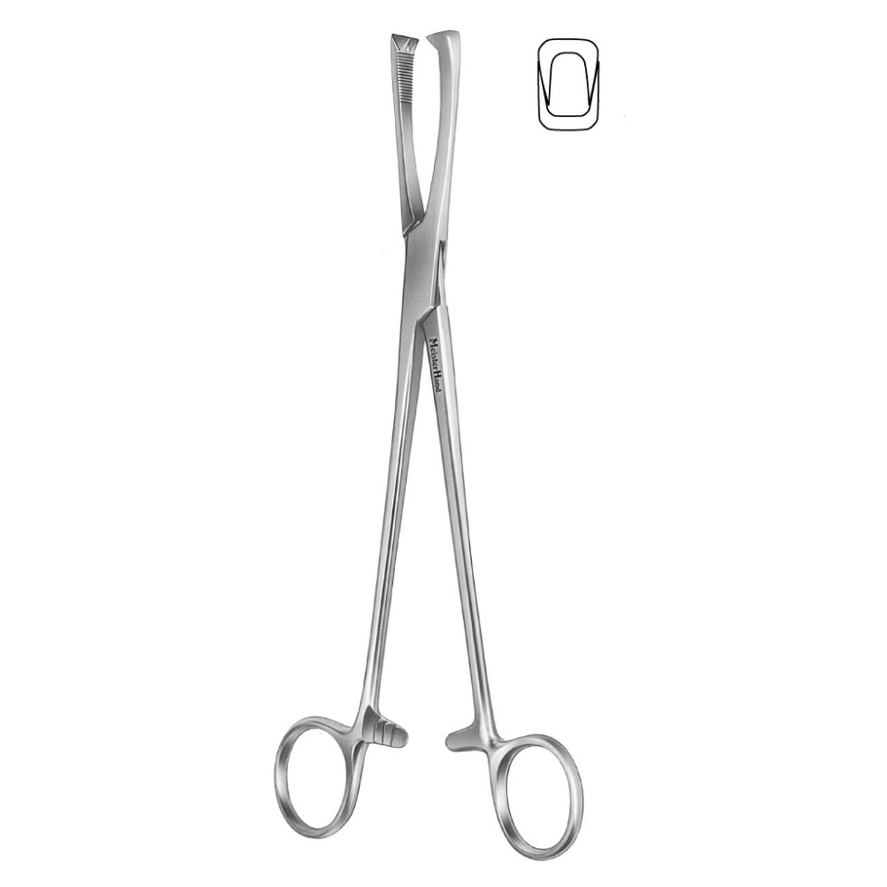 FusionKraft Kelly PPIUCD Intra Uterine Placenta Forceps, Serrated,  Fenestrated, Curved Jaws, 13