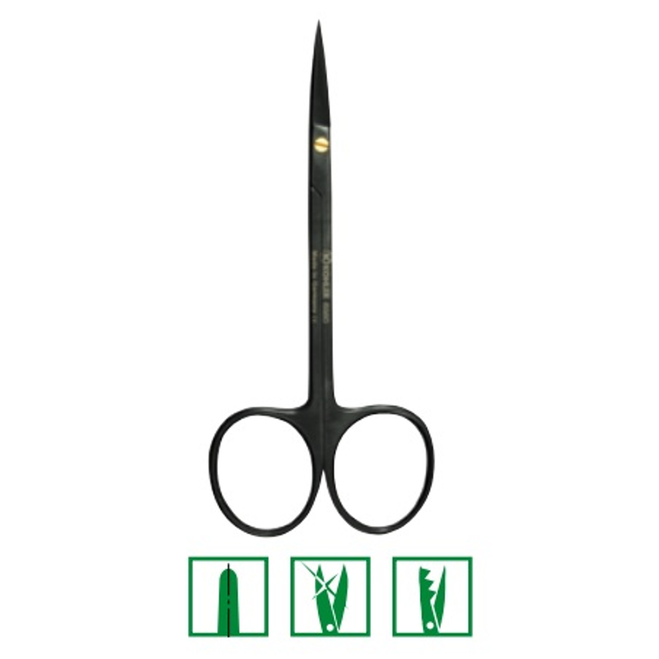 Kohler Straight Iris EndoBlack SuperCut Ceramic Scissors (6980)