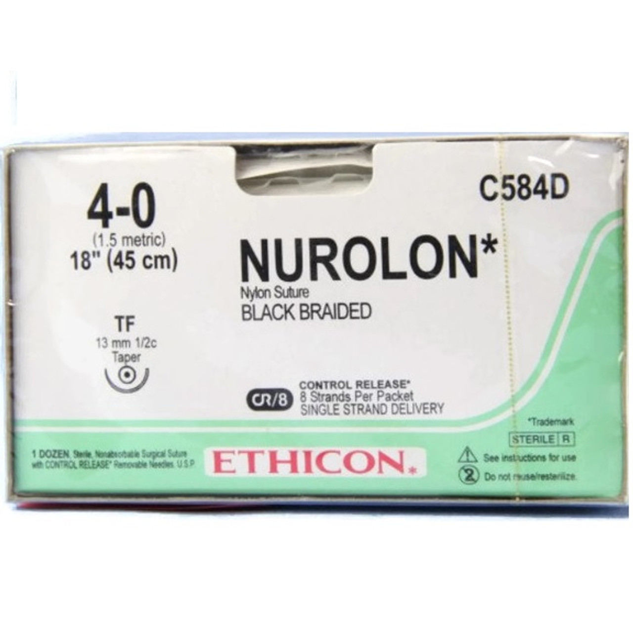 Medical Equipment & Supplies :: Medical Supplies :: Nylon Sutures-Non  Absorbable-Synthetic Black, 4-0, C3 Needle, 18
