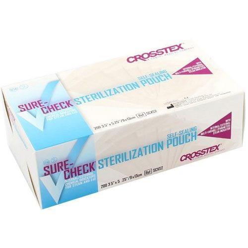 Crosstex 31/2" x 51/4" Sure Check Sterilization Pouches 200/Box