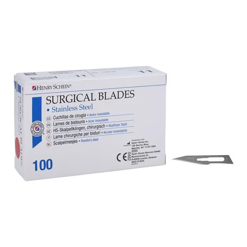 Henry Schein #11 Sterile Stainless Steel Surgical Blade (112-6190)