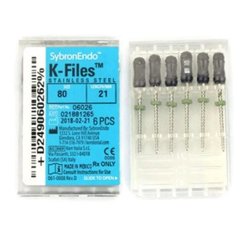 Kerr Endodontics Size 80 x 21mm Black K-Files (06026)