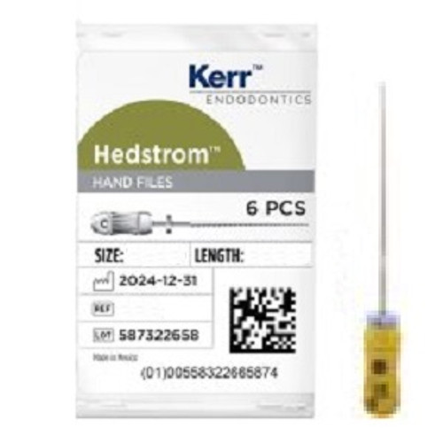 Kerr Endodontics Size 20 x 21mm Yellow Hedstrom File (12769)