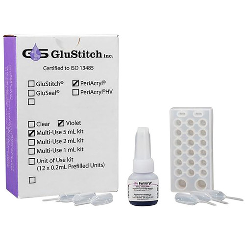 GluStitch 5mL Violet PeriAcryl Tissue Adhesive Kit (P-ACRYL5V) GluStitch 5mL Violet PeriAcryl Tissue Adhesive Kit (P-ACRYL5V)