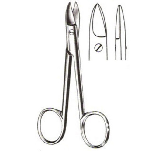 Straight Crown Wire Cutting Scissors with Serrated Blade - 12cm