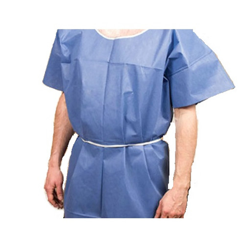 Graham Medical Blue 30" x 42" Nonwoven Adult Gown