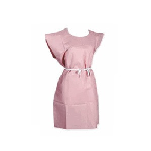 TIDI 30" x 42" Mauve Tissue/Poly Patient Exam Gown (910536)