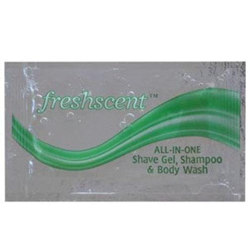 Freshscent® 3-in-1 Shampoo/Shave Lotion/Gel Body Wash in 0.33 oz. Packet - 1,000/Box