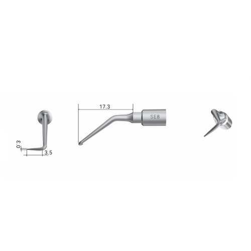 Woodpecker SE8 ACTEON® Compatible Piezo Surgical Tip for Endodontics (SE8)