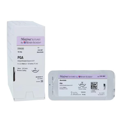 Henry Schein 3-0 x 30" Undyed PGA Suture with FS-2 Needle (423AC-HSM)
