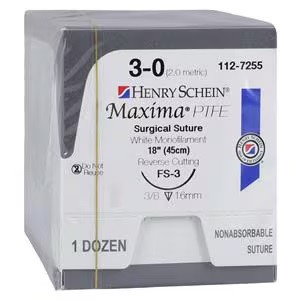 3-0 x 18" Maxima Polytetrafluoroethylene Sutures with FS-3 Needle (1127255)