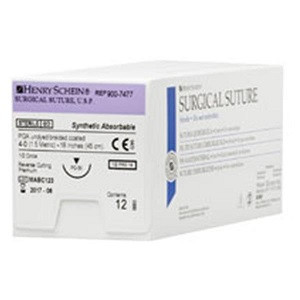 Henry Schein 4-0 x 18" Undyed PGA Suture with PC-30 Needle (9007477)