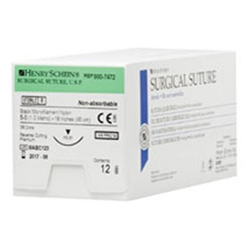 Schein 5-0 x 18" Black Nylon Suture with PC-31 Needle (9007472)