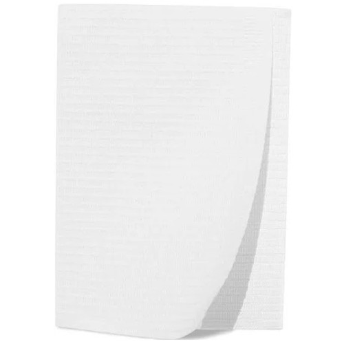 Quala White 19" x 13" Polyback 3-Ply Patient Bib (WPADCPWH)