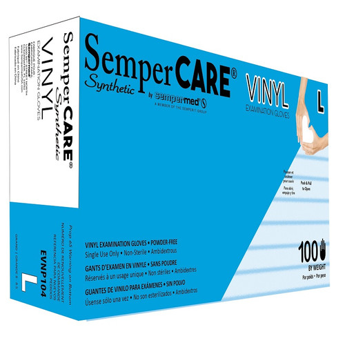 Sempermed Large White PF Synthetic Vinyl Gloves (EVNP104)