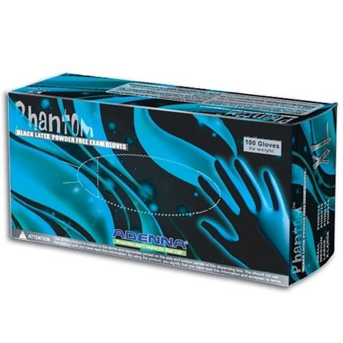 Adenna® Medium Black Phantom® Powder-Free Latex Exam Gloves