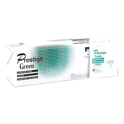 IHC Size 6 Prestige® Green Powder-Free Latex Surgical Gloves