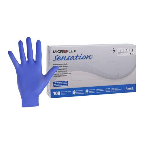 Ansell Large Sensation Nitrile Exam Gloves (N733) Ansell Large Sensation Nitrile Exam Gloves (N733)