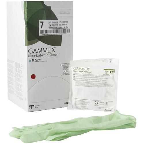 Ansell Size 7 Gammex Non-Latex PI Green Surgical Gloves (20685270) Ansell Size 7 Gammex Non-Latex PI Green Surgical Gloves (20685270)