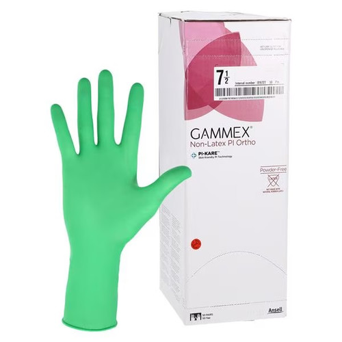 Ansell Size 7-1/2 Gammex Non-Latex PI Ortho Green Surgical Gloves (20686575) Ansell Size 7-1/2 Gammex Non-Latex PI Ortho Green Surgical Gloves (20686575)