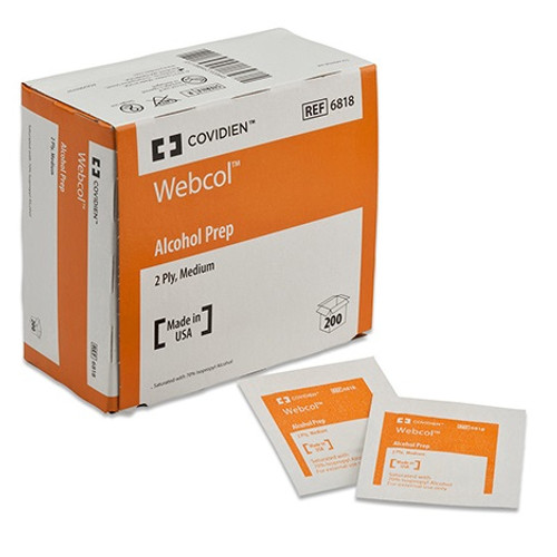 Cardinal Health Medium Webcol Alcohol Prep Pad (6818) Cardinal Health Medium Webcol Alcohol Prep Pad (6818)