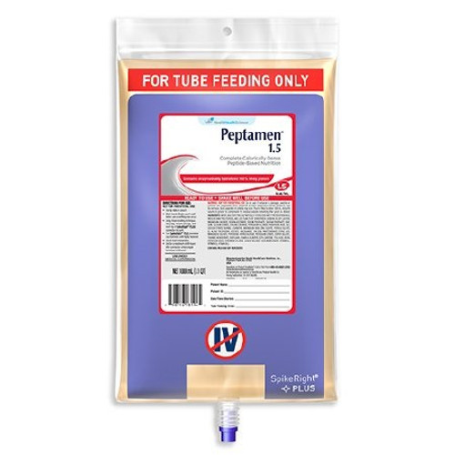 Nestle Peptamen® 1.5 Tube Feeding Formula in 1,000mL Bag - 6/Case Nestle Peptamen® 1.5 Tube Feeding Formula in 1,000mL Bag - 6/Case