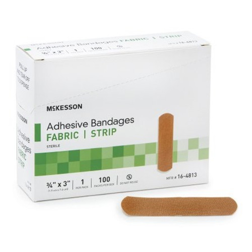 1 x 3 Flexible Fabric Tan Bandage - 100/Box - Predictable