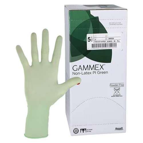 Ansell Size 5-1/2 Gammex Non-Latex PI Green Surgical Gloves (20685255) Ansell Size 5-1/2 Gammex Non-Latex PI Green Surgical Gloves (20685255)