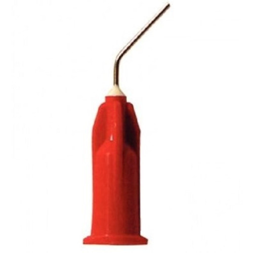Pulpdent Red 23G x 1/2" Pre-Bent Applicator Tip - 100/Pack