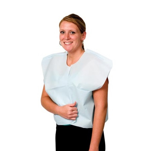 Pro Advantage Blue 21" x 30" Tissue/Poly/Tissue Exam Cape (P750003)