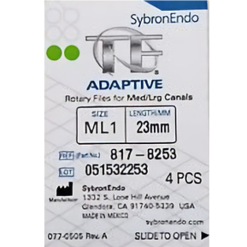 TF Adaptive Green ML1 23mm Nickel Titanium Rotary File - 4/Pack (817-8253)