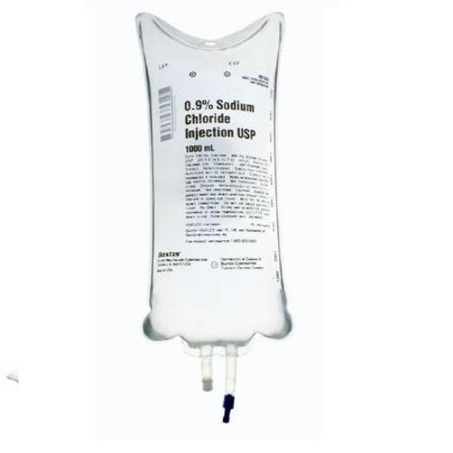 Baxter 0.9% Sodium Chloride Solution for Injection in 1,000mL DAC Viaflo Container (UE1324D) Baxter 0.9% Sodium Chloride Solution for Injection in 1,000mL DAC Viaflo Container (UE1324D)