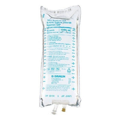 B. Braun 10% Dextrose in 0.45% Sodium Chloride Solution for Injection in 1000mL Bag (L6220)