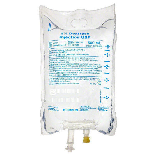 B. Braun 5% Dextrose for Injection in 500mL Bag (L5101)