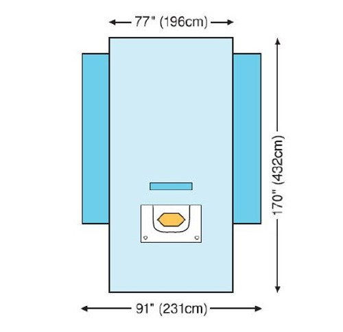 160" x 77" Steri-Drape Craniotomy Drape with Loban and 2 Incise Pouches - 10/Box 160" x 77" Steri-Drape Craniotomy Drape with Loban and 2 Incise Pouches - 10/Box