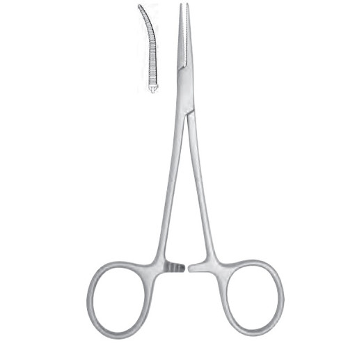 Devemed Curved Halstead-Mosquito Haemostatic Forceps with Serrations - 12cm