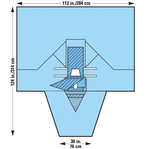 Halyard 112" x 30" 124" Non-Sterile Laparoscopy/Pelviscopy Drape with Fluid Collection Pouch - 10/Case Halyard 112" x 30" 124" Non-Sterile Laparoscopy/Pelviscopy Drape with Fluid Collection Pouch - 10/Case