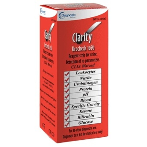 Clarity® Urocheck 10SG Urine Strips - 100 Strips/Bottle Clarity® Urocheck 10SG Urine Strips - 100 Strips/Bottle