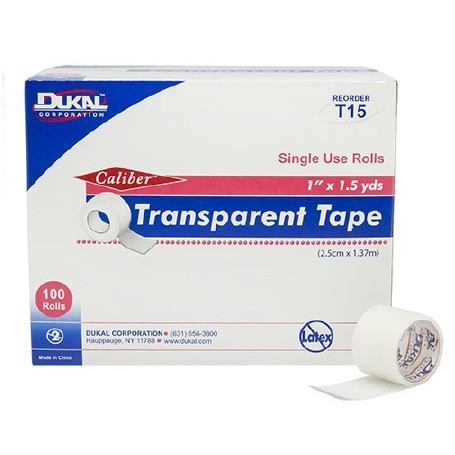 Dukal 1" x 1-1/2 Yards Transparent Surgical Tape (T15)