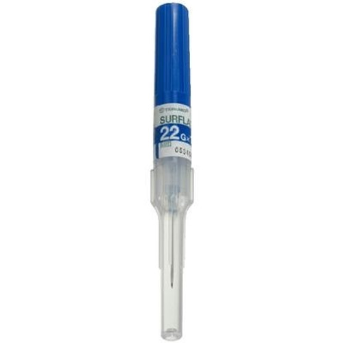 22G x 1" Blue Surflash IV Polyurethane Catheter - 50/Box 22G x 1" Blue Surflash IV Polyurethane Catheter - 50/Box