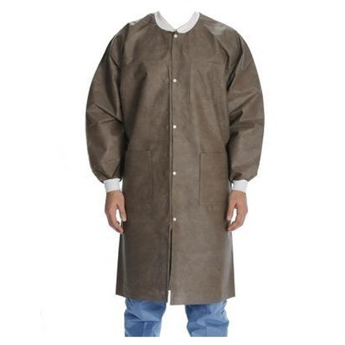 Valumax Medium Coffee Extra-Safe Lab Coat - 10/Pack