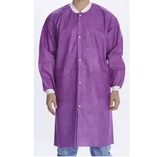 Valumax Small Eggplant Extra-Safe Lab Coat - 10/Pack