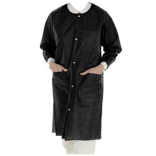 Valumax 5XL Jet Black Extra-Safe Lab Coat - 10/Pack