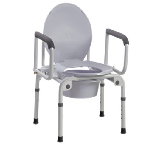FEI K.D. Deluxe Steel Drop-Arm Commode with Padded Seat (43-2342) FEI K.D. Deluxe Steel Drop-Arm Commode with Padded Seat (43-2342)