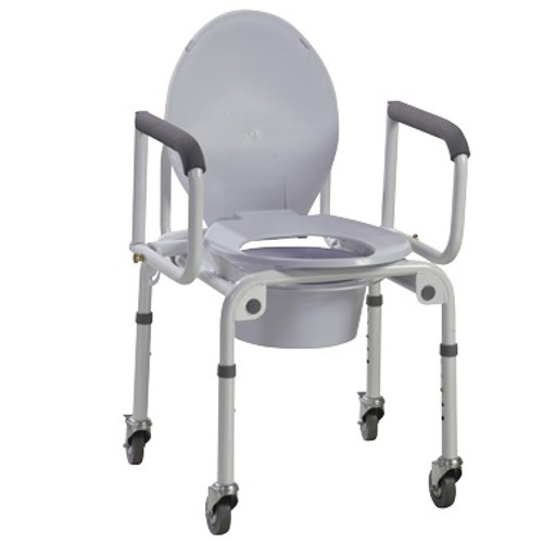 Drop-Arm Wheeled Commode with Padded Arms (43-2350) Drop-Arm Wheeled Commode with Padded Arms (43-2350)