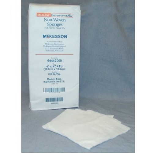 McKesson 4" x 4" 4-Ply Non-Woven Sponge (94442000) McKesson 4" x 4" 4-Ply Non-Woven Sponge (94442000)