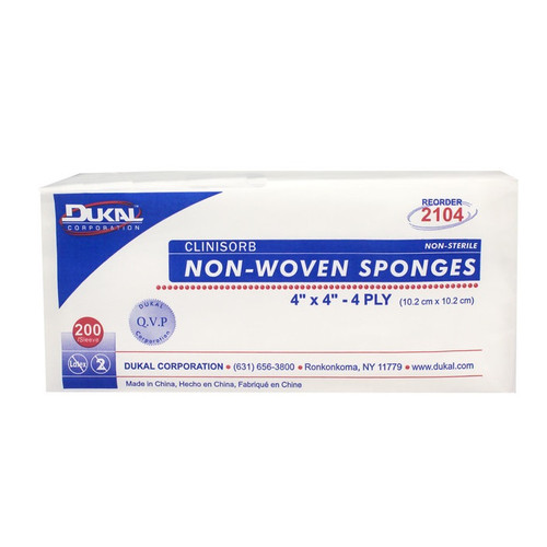 Dukal 4” x 4” 4-Ply Clinisorb Non-Woven Sponge (2104)