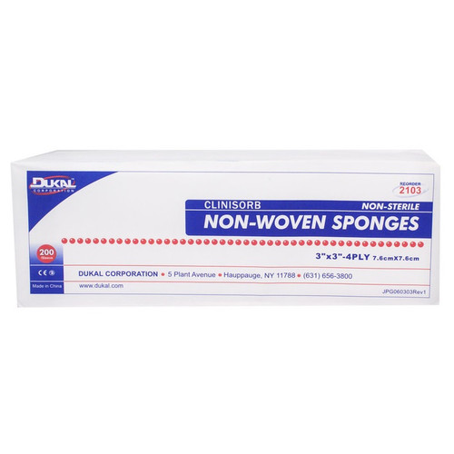 3" x 3" Non-Sterile Clinisorb 4-Ply Non-Woven Sponges - 4,000/Case 3" x 3" Non-Sterile Clinisorb 4-Ply Non-Woven Sponges - 4,000/Case