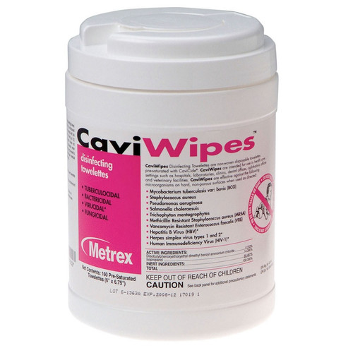 Metrex 6" x 6-3/4" Caviwipes Disinfecting Wipe (13-1100)