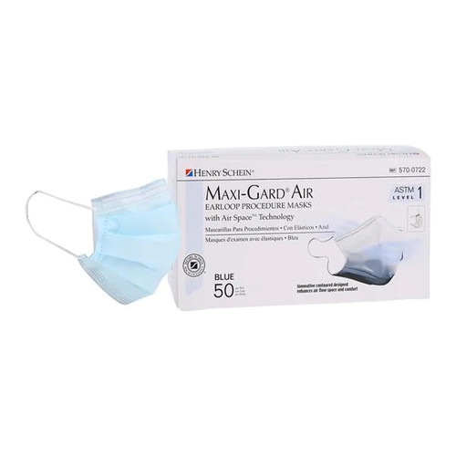 Henry Schein Blue ASTM Level 1 Maxi-Gard Air Earloop Face Mask (5700722)